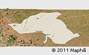 Shaded Relief Panoramic Map of Mandimba, satellite outside