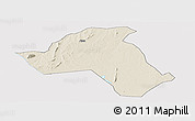 Shaded Relief Panoramic Map of Mandimba, single color outside