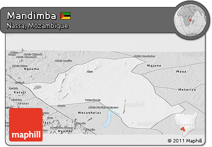 Silver Style Panoramic Map of Mandimba