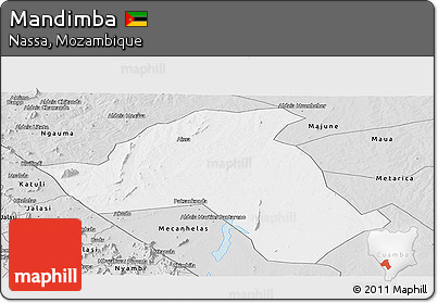 Silver Style Panoramic Map of Mandimba