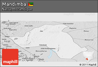 Silver Style Panoramic Map of Mandimba