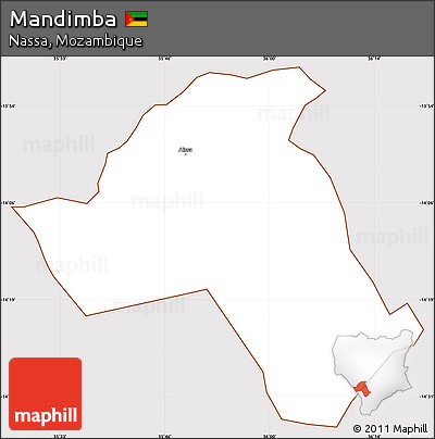 Classic Style Simple Map of Mandimba, cropped outside