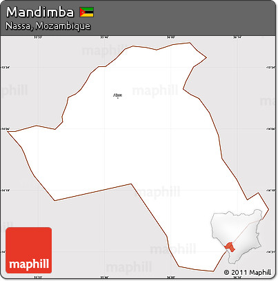 Classic Style Simple Map of Mandimba, cropped outside