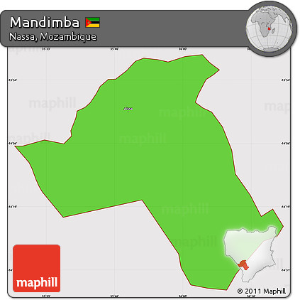 Political Simple Map of Mandimba, cropped outside