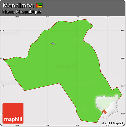 Political Simple Map of Mandimba, cropped outside