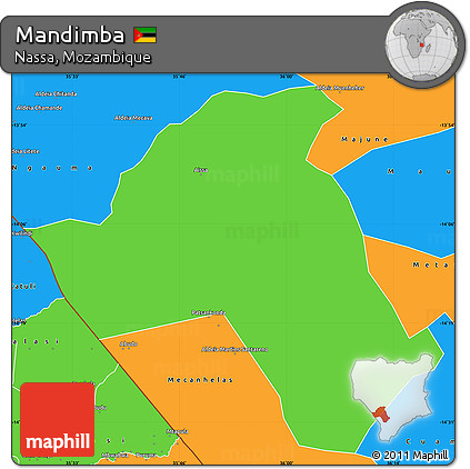 Political Simple Map of Mandimba