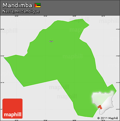 Political Simple Map of Mandimba, single color outside