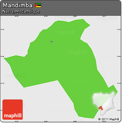 Political Simple Map of Mandimba, single color outside