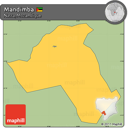 Savanna Style Simple Map of Mandimba, cropped outside