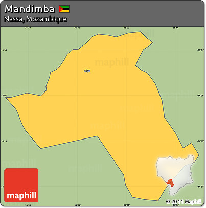 Savanna Style Simple Map of Mandimba, cropped outside