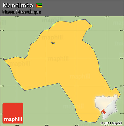 Savanna Style Simple Map of Mandimba, cropped outside
