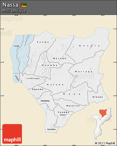 Classic Style Map of Nassa, single color outside