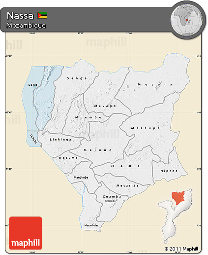 Classic Style Map of Nassa, single color outside