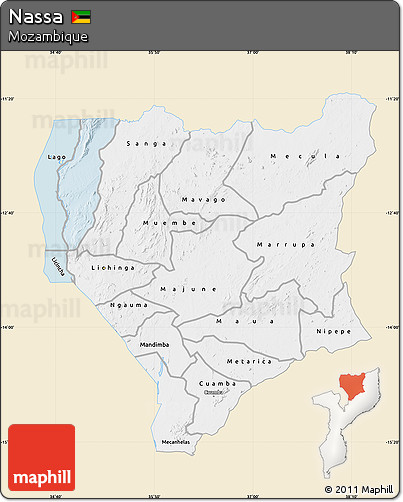 Classic Style Map of Nassa, single color outside