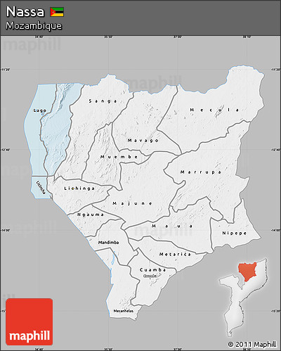Gray Map of Nassa, single color outside
