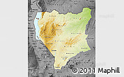 Physical Map of Nassa, darken, desaturated