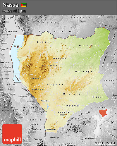 Physical Map of Nassa, desaturated