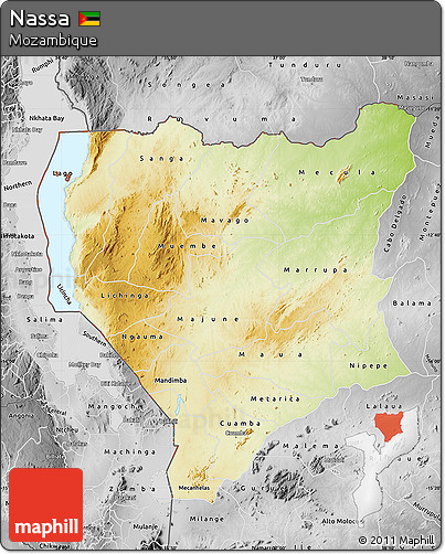 Physical Map of Nassa, desaturated