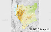 Physical Map of Nassa, lighten, desaturated