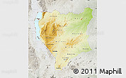 Physical Map of Nassa, lighten, semi-desaturated