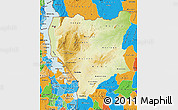 Physical Map of Nassa, political outside