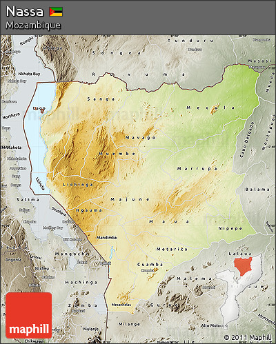 Physical Map of Nassa, semi-desaturated