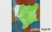 Political Shades Map of Nassa, darken