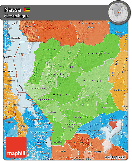 Political Shades Map of Nassa