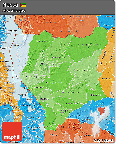 Political Shades Map of Nassa