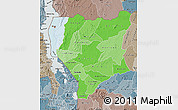 Political Shades Map of Nassa, semi-desaturated