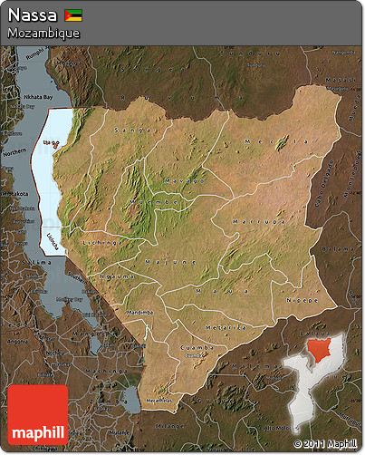 Satellite Map of Nassa, darken