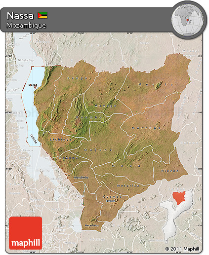 Satellite Map of Nassa, lighten