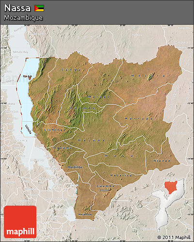 Satellite Map of Nassa, lighten