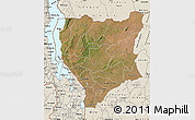Satellite Map of Nassa, shaded relief outside