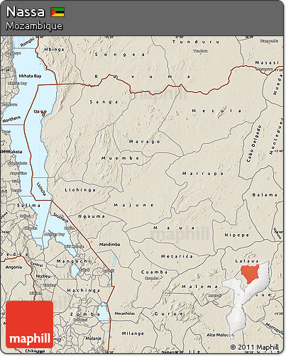 Shaded Relief Map of Nassa