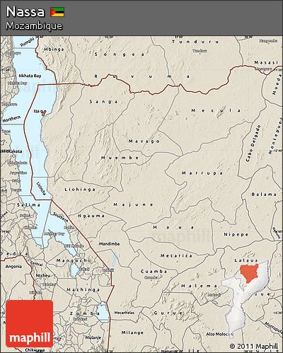 Shaded Relief Map of Nassa