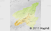 Physical 3D Map of Marrupa, lighten, desaturated