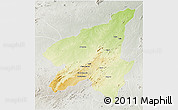 Physical 3D Map of Marrupa, lighten, semi-desaturated