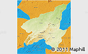 Physical 3D Map of Marrupa, political outside