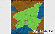 Political 3D Map of Marrupa, darken