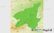 Political 3D Map of Marrupa, physical outside