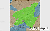Political 3D Map of Marrupa, semi-desaturated