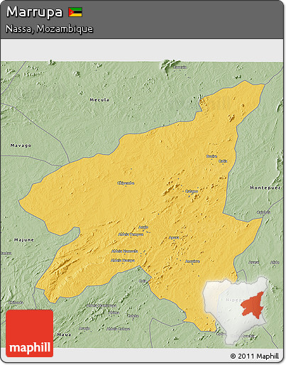 Savanna Style 3D Map of Marrupa