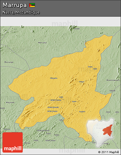 Savanna Style 3D Map of Marrupa