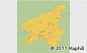 Savanna Style 3D Map of Marrupa, single color outside