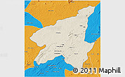Shaded Relief 3D Map of Marrupa, political outside