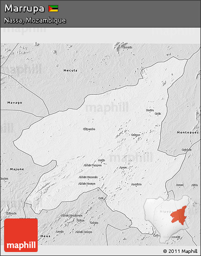 Silver Style 3D Map of Marrupa