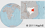 Gray Location Map of Marrupa, highlighted parent region, hill shading