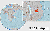 Gray Location Map of Marrupa, hill shading