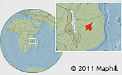 Savanna Style Location Map of Marrupa, hill shading